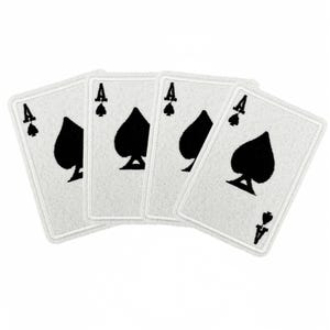 Speelkaart schoppenaas pokerkaarten,poker azen opstrijkpatch,geborduurde appliqué pokerliefhebber cadeau