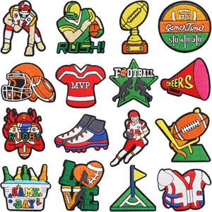 Game Day Patch,Football Helmet Patch,Embroidered Football Applique Iron On Patch,DIY Football Patches