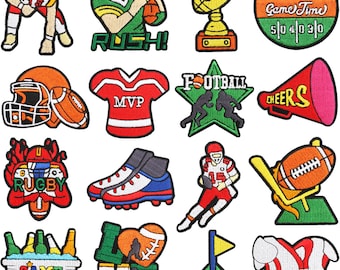 Game Day Patch,Football Helmet Patch,Embroidered Football Applique Iron On Patch,DIY Football Patches