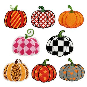 Pumpkin Embroidered Patch,Pumpkin Applique Patch,Iron On Pumpkin Patch