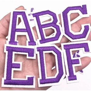 2.0 Inch Purple Alphabet Letter Embroidery Patch,diy Name Alphabet ...