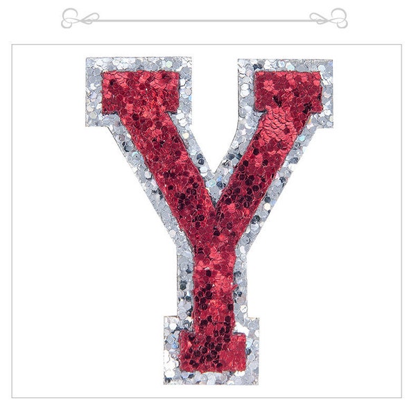 Red/Green Sequin Letters Patch,Iron On Patch,DIY Name Alphabet Patches,Glitter Letters Patch