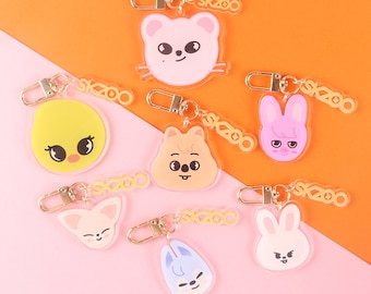 Portachiavi per bambini Stray, Portachiavi Kpop carino SKZOO, Regali portachiavi per ragazze ragazzi, Portachiavi Kpop per borse, Collezione di fan Stray Kids