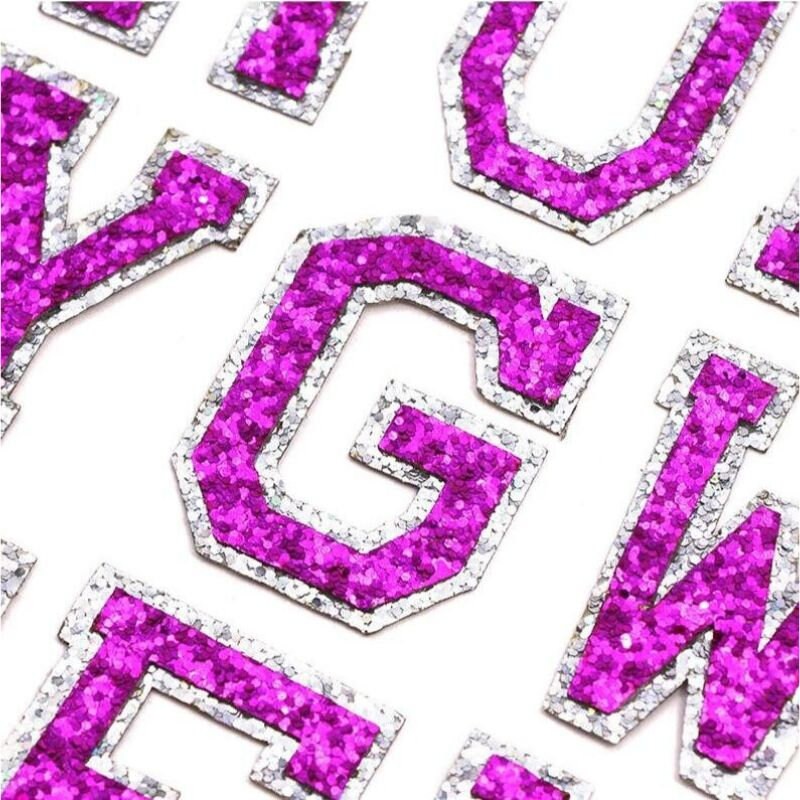 2.0 Inch Purple Sequin Letters Patch,diy Name Alphabet Patches,patches ...