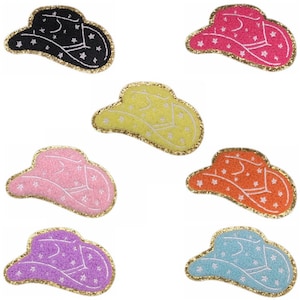 Toppa in ciniglia da cowgirl, toppe western, toppa per cappello da cowboy, toppe per cappelli da sole termoadesive/autoadesive