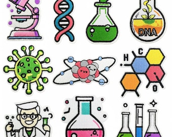 Mad Scientist Science Patch,DNA Double Helix Patch,Iron On Embroidery Patch,Gift For Teacher