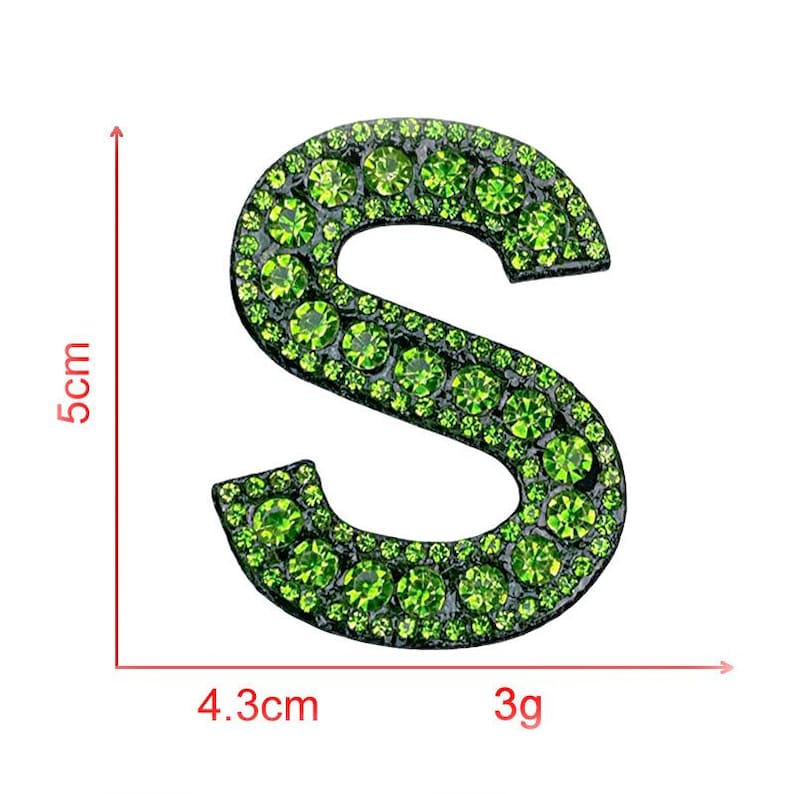 2.0 Inch Green Rhinestone Letters Patch,diy Name Alphabet Letter ...