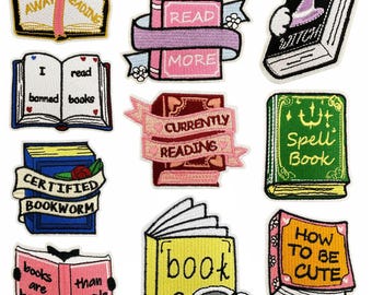 Boklapp, läsebokmärke broderad lapp, stryklapp