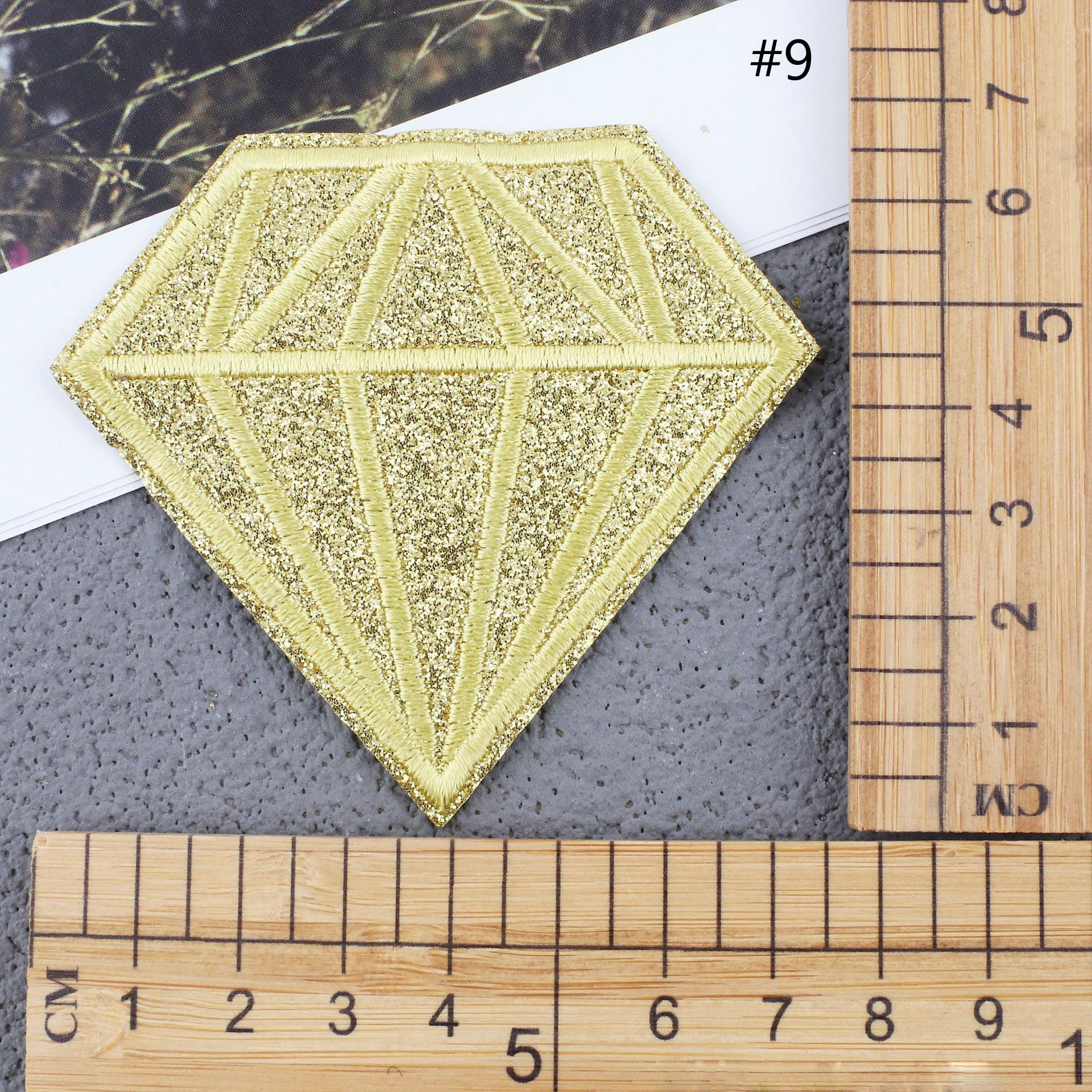 Sparkling Diamond Embroidered Patch 9 Colors Applique Iron on Repair ...