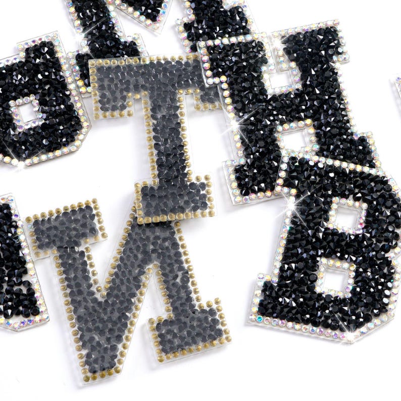 Letras Rhinestone 2.1 Inch Rhinestone Letters Patch,diy Name Alphabet Letter Applique ...