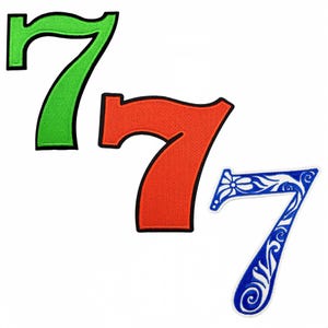 5.9 Inch Number 7 Patches,Large Number Patches,Embroidered Applique DIY Number Badge Patches,Iron On Patch