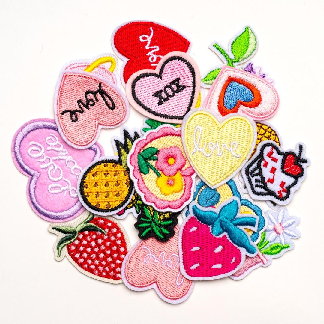 Tiny Hearts Patch, Flower Embroidery Patch, Fruits Patch,iron on Patch ...