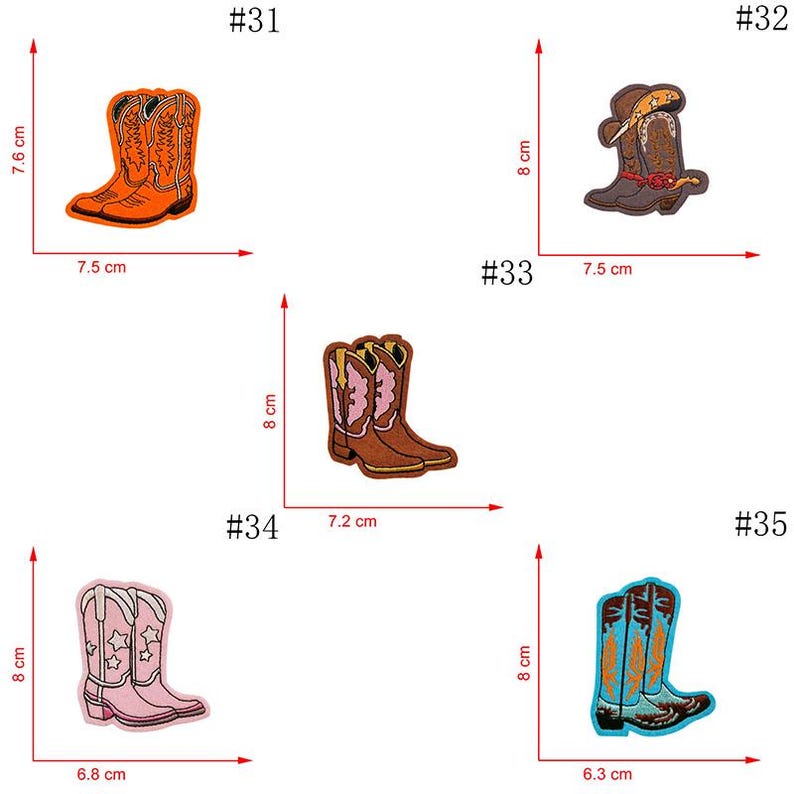 2pcs Cowgirl Boots Patches,cowboy Boots Embroidered Patch,western ...