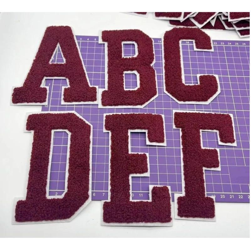 Ponce Red Leters 4.9 Inch Dark Red Letters Chenille Iron on Patch,large Ancora Red ...