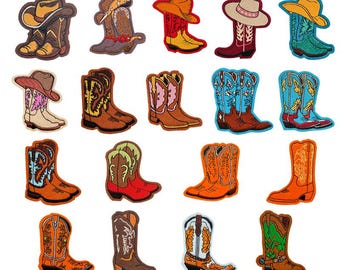 Floral Cowboy Boots Iron on Patches (various Styles) - Etsy
