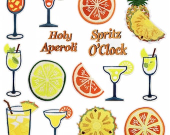 Summer Fruit Juice Embroidered Patch,Fruit Patches,Iron On Appliques Patches