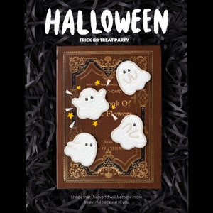 Leuke Cartoon Ghost Geborduurde Patch,Happy Halloween Ghost Kleine Patches Decoratie Sticker Voor Kleding Tassen,Kawaii Zelfklevende Patches