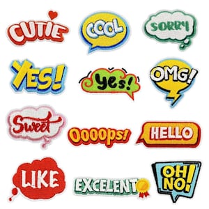 Funny Words Embroidered Patch,Iron On Letter Patches