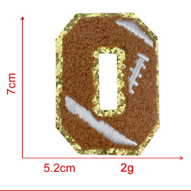 2.7 Inch Football Glitter Chenille Embroidered Patch,glitter Number ...