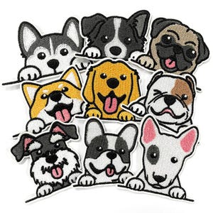 Cartoon Dog Patch,Dogs Puppy Applique Patch,Animal Embroidery Patch,Iron On Patch