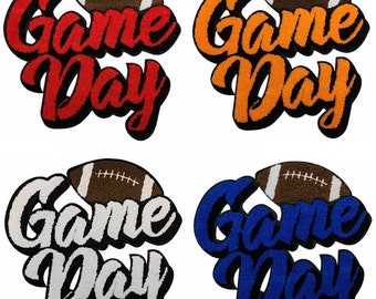 Game Day voetbalpatch, Game Day Chenille-patch, Game Day-patch, opstrijkbare patch, voetbalcadeaus