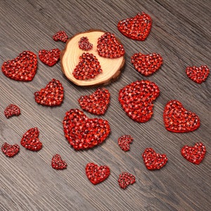 Rhinestone Heart Pattern Patch,Couple Clothing Decoration,Heart Rhinestone Crystal Patch Embroidery Applique