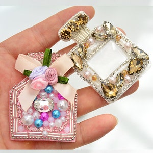 Perfume Bottle Cross Handmade Beaded Patch,Fashionable Versatile Clothing Shoes Bag Rhinestone DIY Decoration Accessory