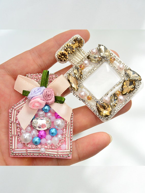 Perfume Bottle Cross Handmade Beaded Patch,fashionable Versatile
