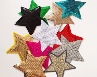 Sequin Star Iron On Patch,Colorful Star Patch,Glitter Sequins Patch, Iron On Patch,Various Styles and Sizes Available