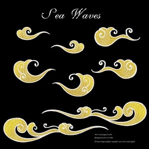 Sea Wave Patch,Ocean Wave Iron On Patch,DIY Embroidery Decorative Patch,Sea Lover Gift,Surf Gift,Cool Patch