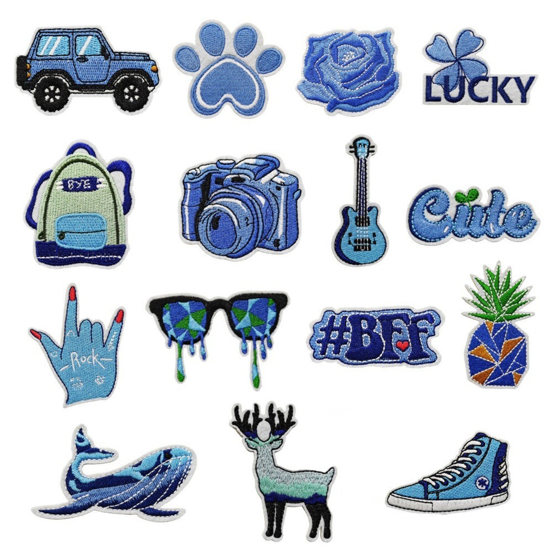 Blue Elements Embroidery Patches,outdoor Travel Patch,letter Patches ...