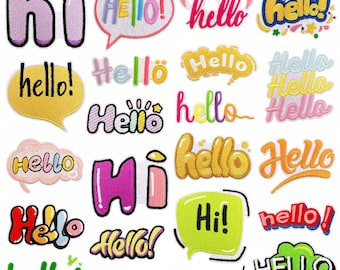Comic Cartoon Words Embroidered Patches,Hello Word Patch,Hello Applique,Iron On Patch