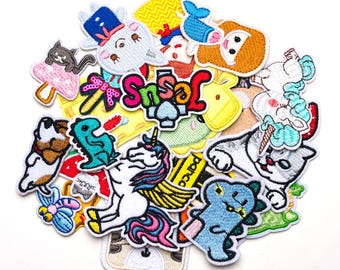 Cartoon Animal Embroidery Patch,Mini Patches,Kids Patch,Self Adhesive Patches