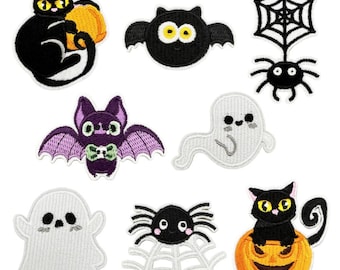 Halloween Patches,Ghost Patches,Spooky Patch,Pumpkin Bat Embroidered Patch,Iron On Patch