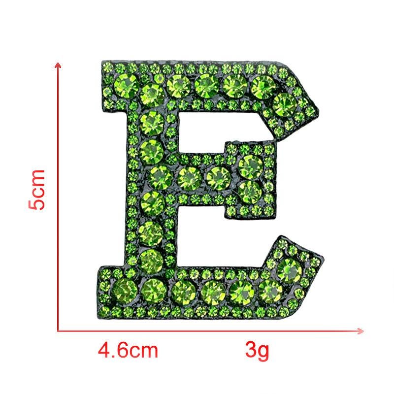 2.0 Inch Green Rhinestone Letters Patch,diy Name Alphabet Letter ...