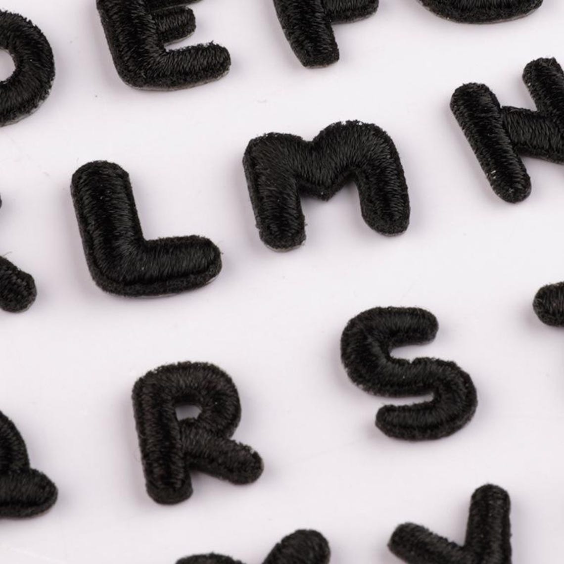 Mini Accessories Lettering 0.4 Inch Mini Black Letters Patch,embroidered Iron on Patch Applique ...