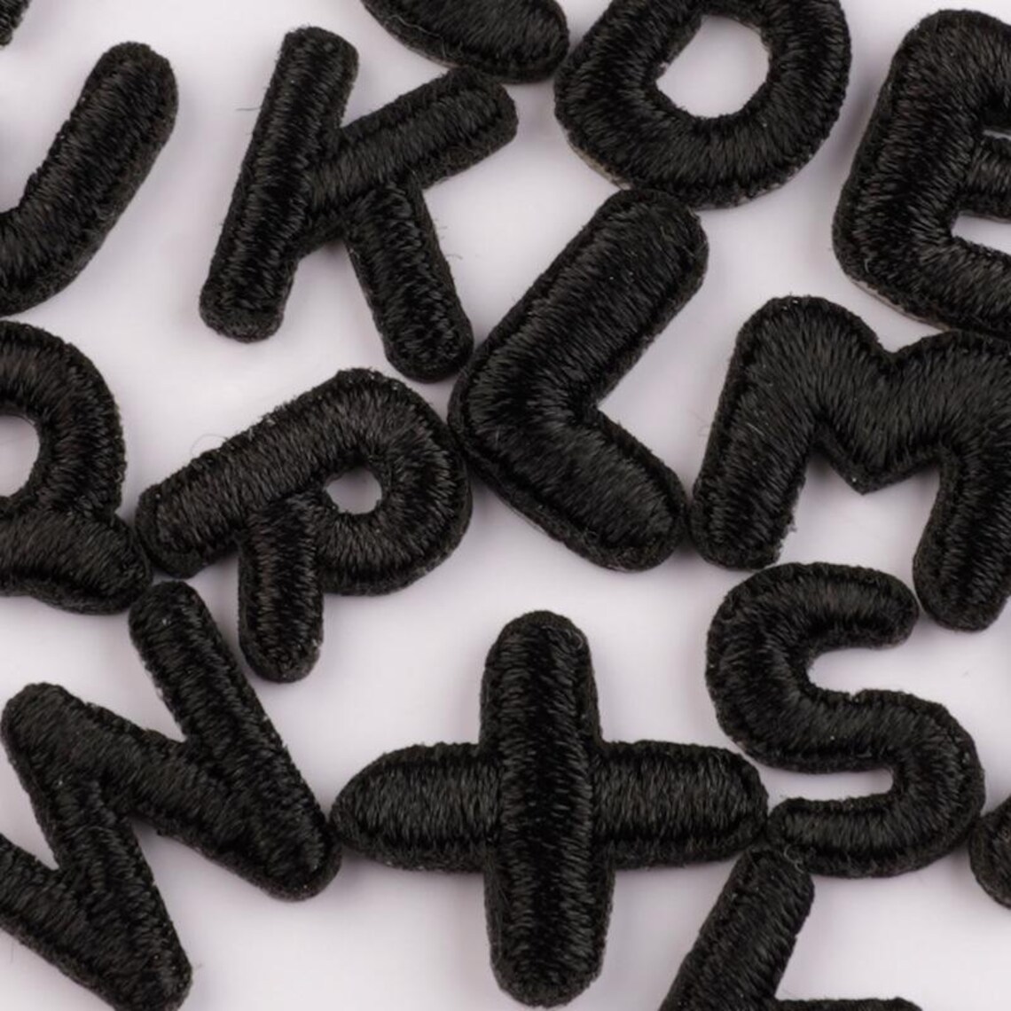 Mini Accessories Lettering 0.4 Inch Mini Black Letters Patch,embroidered Iron on Patch Applique ...