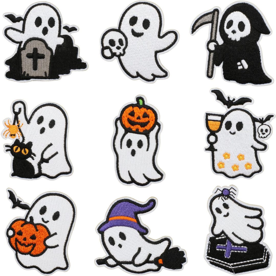 Ghost Patch Applique Badge,halloween Ghost Embroidery Patch,iron on ...