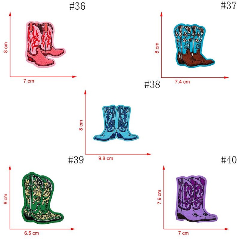 2pcs Cowgirl Boots Patches,cowboy Boots Embroidered Patch,western ...