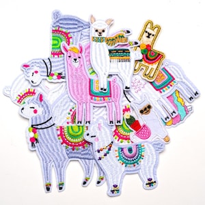 Llama Embroidery Patch,Alpaca Patch,Cartoon Alpaca Applique Patch,Iron On Patch