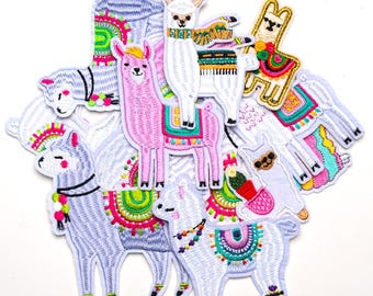 Llama Embroidery Patch,Alpaca Patch,Cartoon Alpaca Applique Patch,Iron On Patch