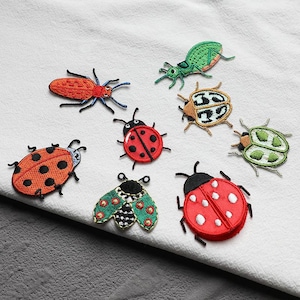 Insect Patch Embroidery Self Adhesive Patch,Ladybird Patch,Scarab Patch,Insect Lover Gift