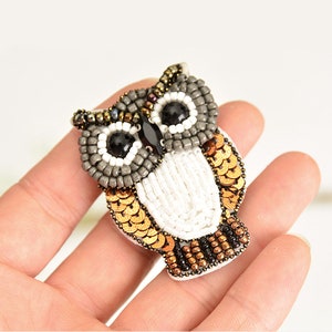 Beaded Owl Handmade Patch,Fashion Animal Outerwear Clothing Accessory DIY Patch,Sew On Patch