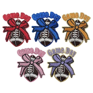 Game Day Football Sport Patches,Glitter Embroidered Game Day Patch,Iron On Patch