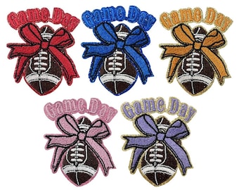 Game Day Football Sport Patches,Glitter Embroidered Game Day Patch,Iron On Patch