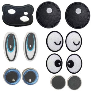 Olhos engraçados em remendos de ferro, apliques bordados de olhos, artesanato faça você mesmo com olhos de desenho animado, enfeite de bolsa de boneca