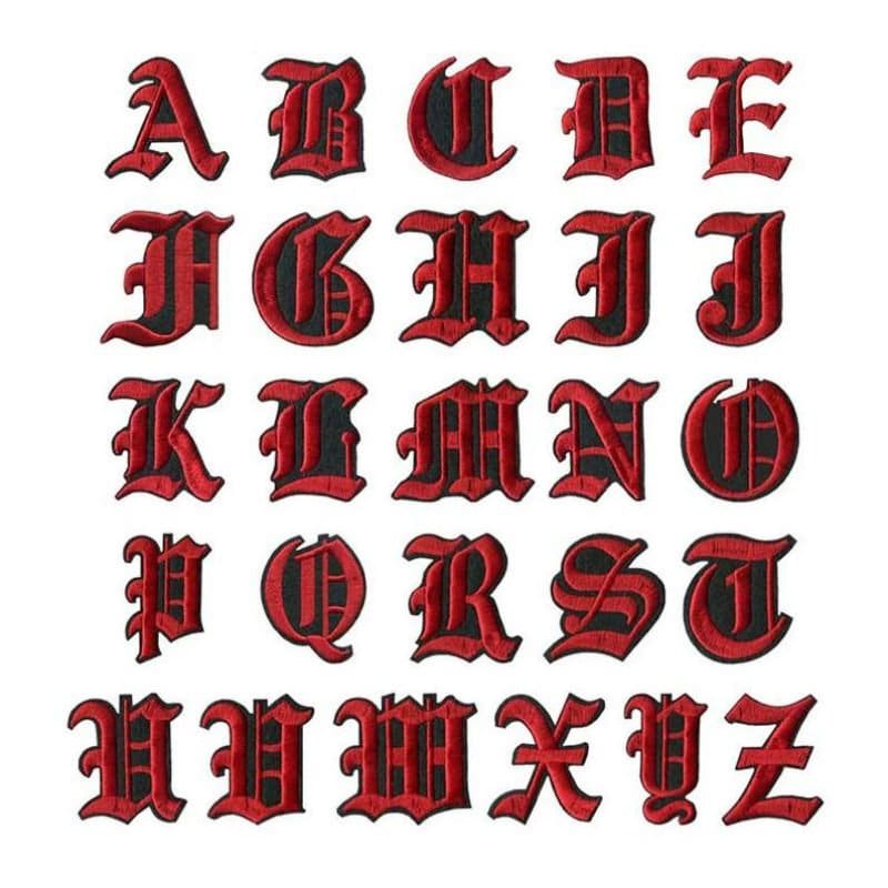 Red Lettering Abc 2.0 Inch New Red Letter Alphabet Embroidered Patches,iron on Applique ...