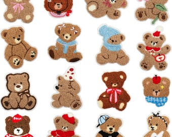 Patch beren, patch schattige teddybeer voor kinderen, geborduurde patches beer, opstrijkbare patch