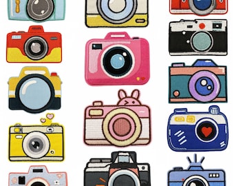 Cartoon Camera Patches,Vintage Camera Embroidered Patch,Retro Camera Iron On Patch