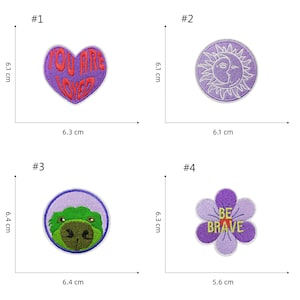 Purple Elements Embroidery Patch,Heart Patch,Hat Patch,Sun Patch,Iron On Patches For Clothes Bags Diy image 2